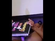 Preview 4 of Slim Petite Ebony Fucks Her Pussy With Sketch Book Dildo Attached