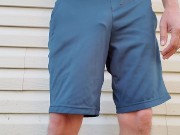 Preview 2 of piss and cum through shorts outdoors