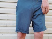 Preview 6 of piss and cum through shorts outdoors