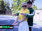 Preview 6 of Tennis Game With Slut Stepmoms Leads To Foursome Fuckfest Orgy - Kenzie Taylor & Mona Azar - MomSwap