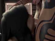 Preview 5 of Futanari Femshep fucks Miranda and Jack in the ass - trailer for 3D movie