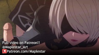 2b really enjoys teasing 9s with her hands!