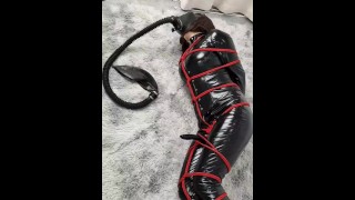 NANA Lesbian femdom leather bondage and gas mask
