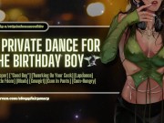 Preview 1 of A Private Dance for the Birthday Boy | ASMR | Stripper, "Good Boy", Lapdance, Cum-Hungry