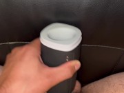 Preview 2 of Virgin Boy Fucks A Vibrating Fleshlight Pussy And Have A Loud Moaning Orgasm With Hands Free Cumming