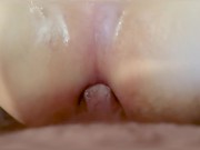 Preview 6 of Sissy Femboy Moaning Fuck with Creampie Leaking Out from Big Dick ft. Transgender Slut Ruby-Rose