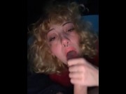 Preview 1 of Goth Girl Sloppy Face Fuck At The Drive In Movies!