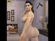 Preview 5 of Kim Kardashian Camel toe Pussy - 3D Parody