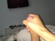 Preview 2 of Huge Cock Is Handjob In The Morning To Give You Cumshot Of Hot Cum
