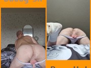 Preview 1 of Using a dog toy in my ass while wearing cute cotton panties and dirty old socks