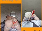 Preview 3 of Using a dog toy in my ass while wearing cute cotton panties and dirty old socks