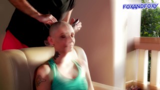 Lisa Fox shaving head 2023. With big love to Sinéad O'Connor