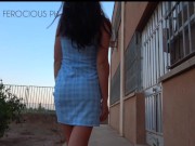 Preview 1 of Fucking hard in public with my long dick the wet pussy of teen slut real amateur sex in street POV
