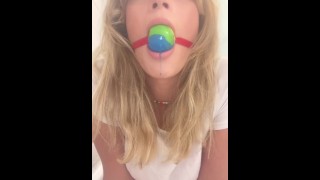 RoxannaRedfoot Candy Ball Gag in Shower