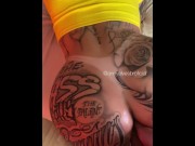 Preview 3 of Brazilian brunette Anny Alves tattooed doing anal after losing a bet
