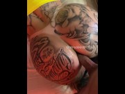Preview 4 of Brazilian brunette Anny Alves tattooed doing anal after losing a bet