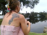 Preview 1 of fishing no panty upskirt pt.2