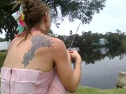 Preview 2 of fishing no panty upskirt pt.2