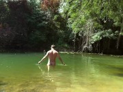 Preview 2 of Jerking off after swimming naked in the river