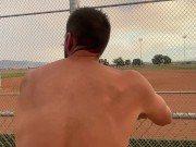 Preview 1 of Eating His Ass at Public Baseball Field and Sex with Jamie Stone