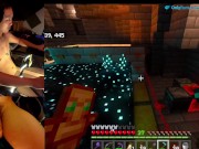 Preview 3 of Playing Minecraft Naked Ep.15 Building a dreamy nether tunnel and river passage