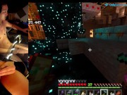 Preview 4 of Playing Minecraft Naked Ep.15 Building a dreamy nether tunnel and river passage
