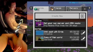 Playing Minecraft Naked Ep.15 Building a dreamy nether tunnel and river passage