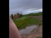 Preview 4 of Strip naked at beauty spot , pee in puddle and walk back to car naked