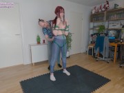 Preview 6 of Preview: Shibari girl suspended upside-down and spanked in Angel Harness