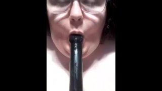 fucking my pussy and getting VERY sloppy, deepthroating,
