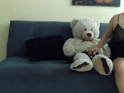 Preview 1 of Very hot hot chubby fulfills the fantasy of fucking with a teddy bear