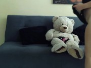 Preview 2 of Very hot hot chubby fulfills the fantasy of fucking with a teddy bear