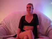 Preview 4 of hot blond girl blowjob casting with interview and deepthroat