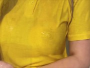 Preview 4 of Work Colleague Washes Cum off Tits and Sucks Cock After Carpooling