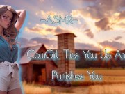 Preview 1 of ASMR| CowGirl Ties You Up And Puni**es You [F4M/Binaural]
