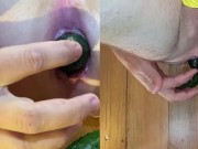 Preview 1 of My lucky ass - ate two cucumbers!