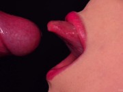 Preview 1 of CLOSE UP: BEST UPSIDE DOWN Sloppy BLOWJOB EVER! Sensual Throat FUCK! CUMSHOT in MOUTH! HOTTEST ASMR