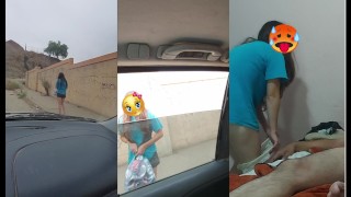 Beautiful young picker gives her buttocks for some aluminum cans