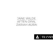Preview 2 of TRANSFIXED - Trans Zariah Aura & Her Cis Girlfriend Have A Threesome With THE Journalist Jane Wilde