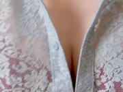Preview 1 of When I took the bra secretly at the cafe, I saw the nipple. Lucky happening