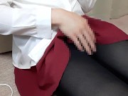Preview 2 of 【crossdresser】going command & black tights, and masturbation using a vibrator