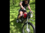 Preview 4 of Tina Moore Kick Starts Vintage 2stroke Dirtbike panty showing