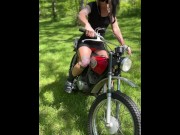 Preview 6 of Tina Moore Kick Starts Vintage 2stroke Dirtbike panty showing