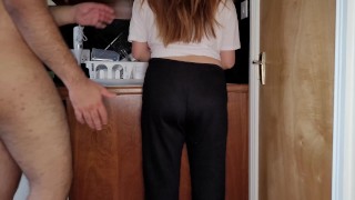 Stepdaughter without Panties and with an ANAL Plug