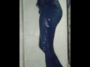 Preview 3 of Wet jeans in shower ebony