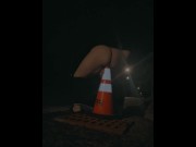 Preview 5 of fatty fucks a traffic cone