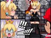 Preview 2 of Peach And Bowsette Get Fucked By Mario's Huge Cock