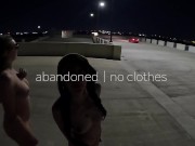 Preview 3 of Two teens strip naked, abandon clothing, and streak a public parking garage!