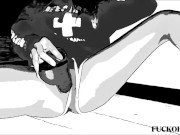 Preview 5 of Lifeguard ~ Rearranging Her Guts ~ Massive BBC Dildo ~ Lifeguard Tower at Beach ~ Adult Comic ~ B&W