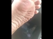 Preview 6 of Feet peek- bored mom in car rider line